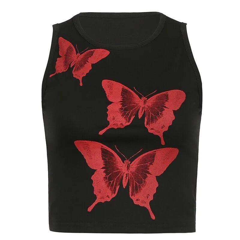 Watercolor Butterfly Print Top