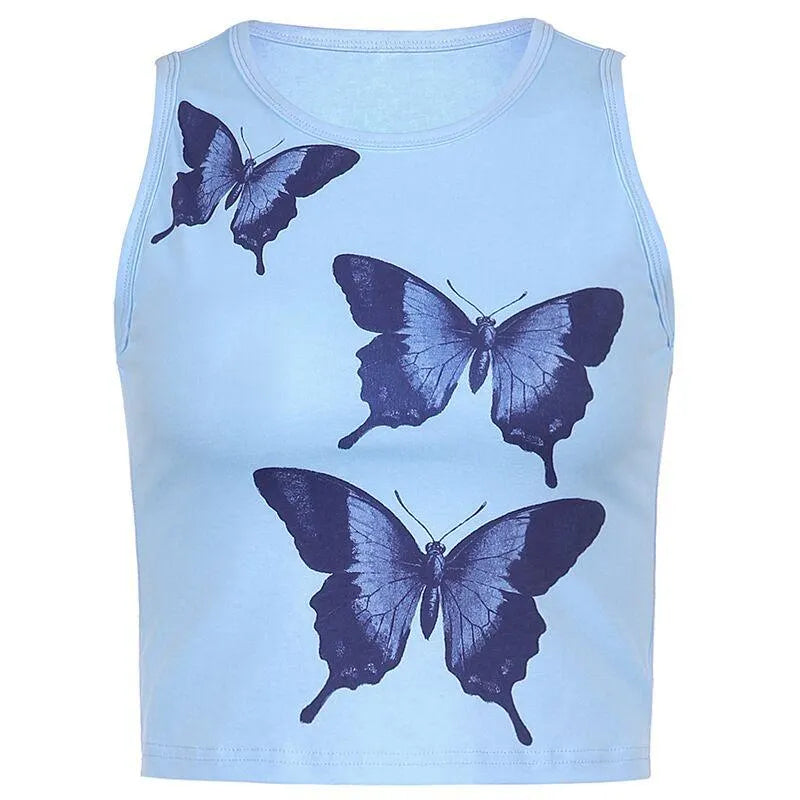Watercolor Butterfly Print Top