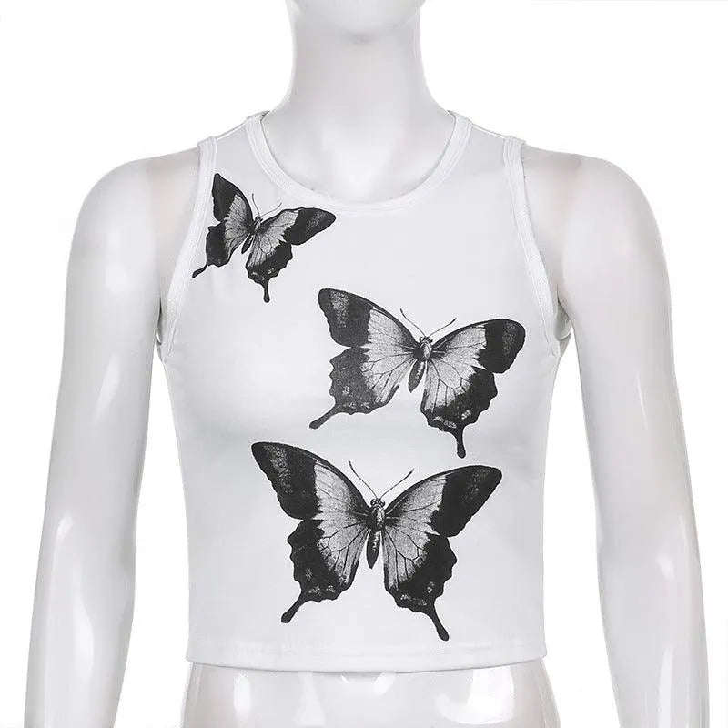 Watercolor Butterfly Print Top