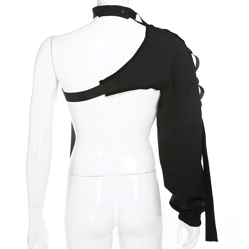 Irregular One Shoulder Reflective Performance Jacket