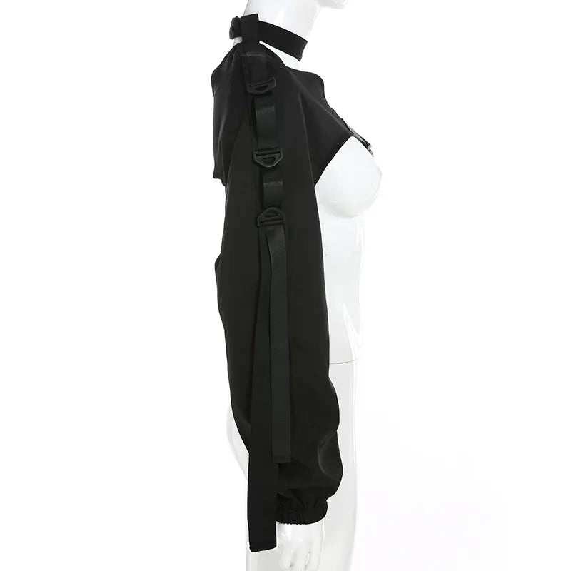 Irregular One Shoulder Reflective Performance Jacket