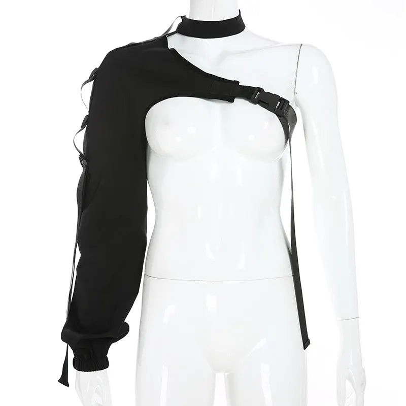 Irregular One Shoulder Reflective Performance Jacket