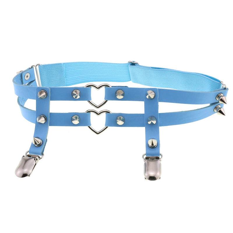 Rivet Heart Buckle Garter Belt