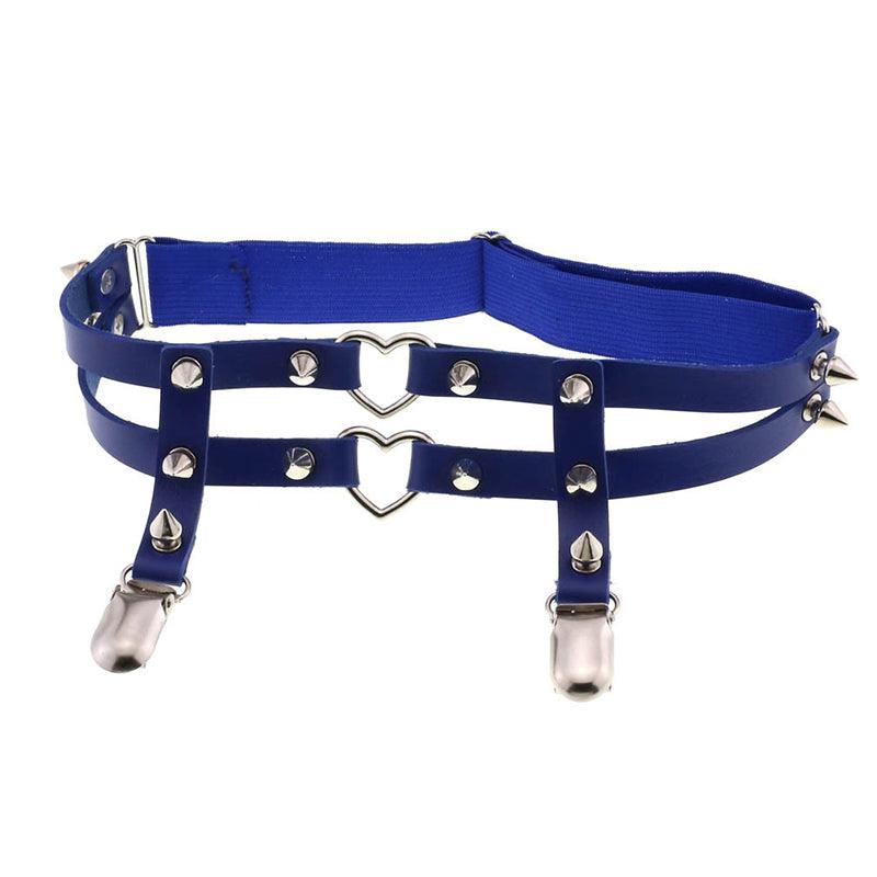 Rivet Heart Buckle Garter Belt