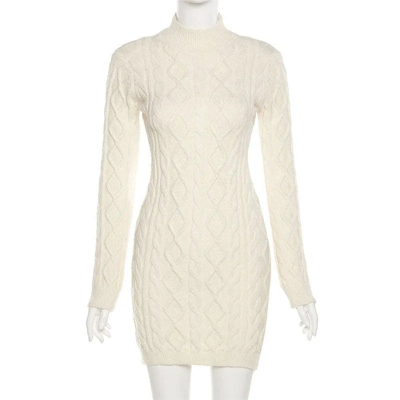 Ice Reign Knitted Open Back Sweater Dress
