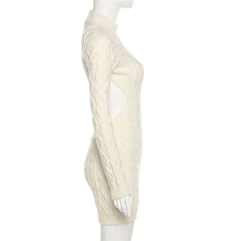 Ice Reign Knitted Open Back Sweater Dress
