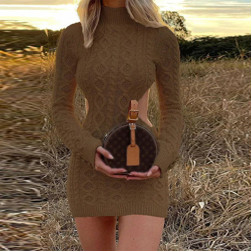 Ice Reign Knitted Open Back Sweater Dress
