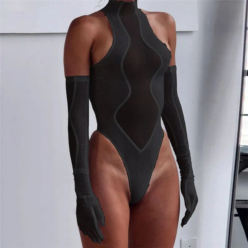Goth Skinny Pack Hip Sports Bodysuit