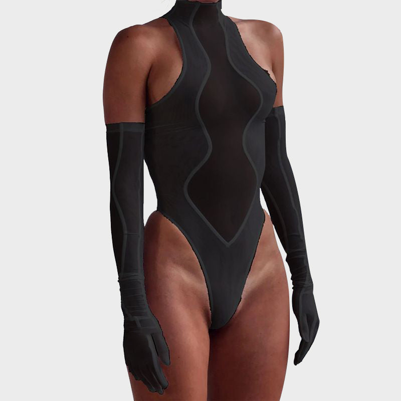 Goth Skinny Pack Hip Sports Bodysuit