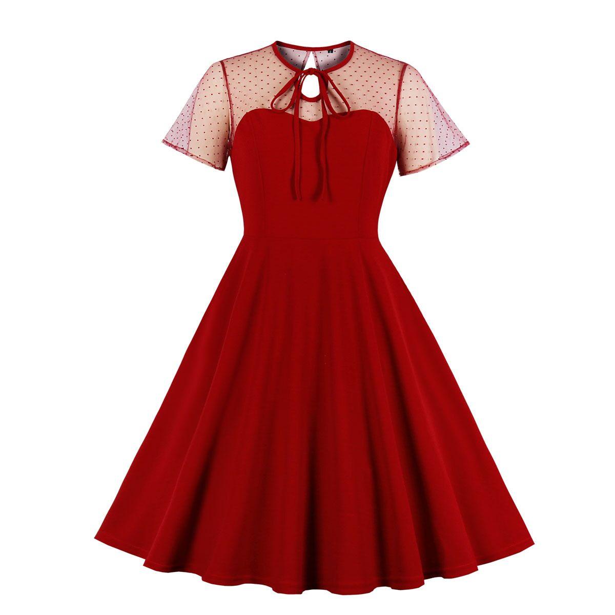 Polka Dot Mesh Bubble Dress