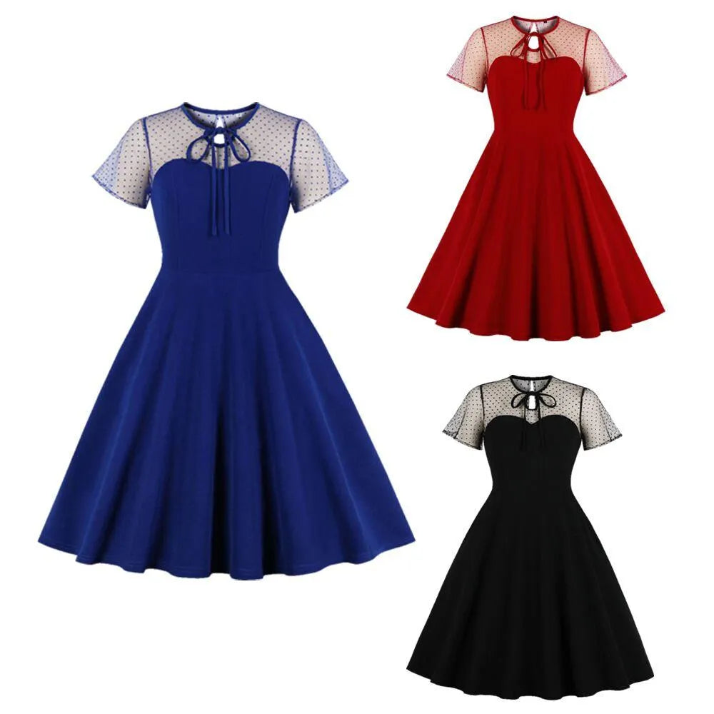 Polka Dot Mesh Bubble Dress