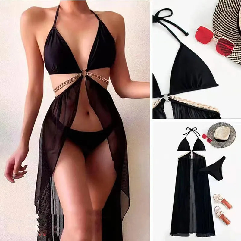 Chained Love 3 Pieces Swimsuit