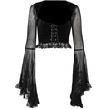 "Magic Fairy"Ruffle Bell Sleeves Crop Top
