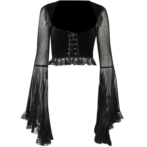 "Magic Fairy"Ruffle Bell Sleeves Crop Top