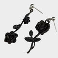 Irregular Black Rose Earrings