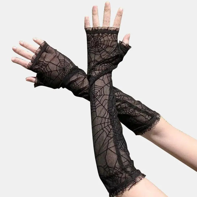 Punk Spider Web Lace Sleeve