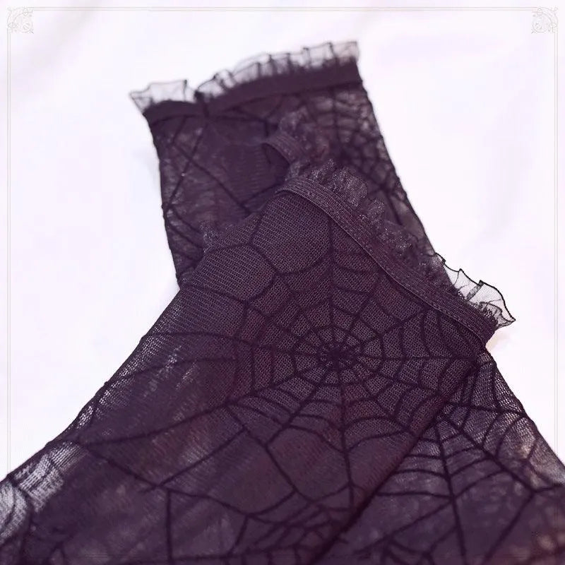 Punk Spider Web Lace Sleeve