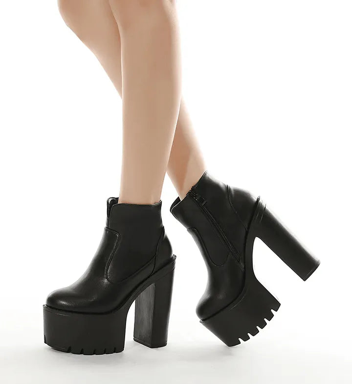 High Heel Platform Boots