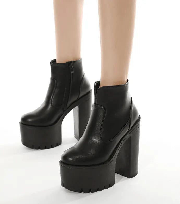 High Heel Platform Boots