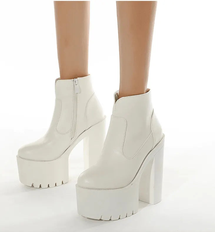 High Heel Platform Boots