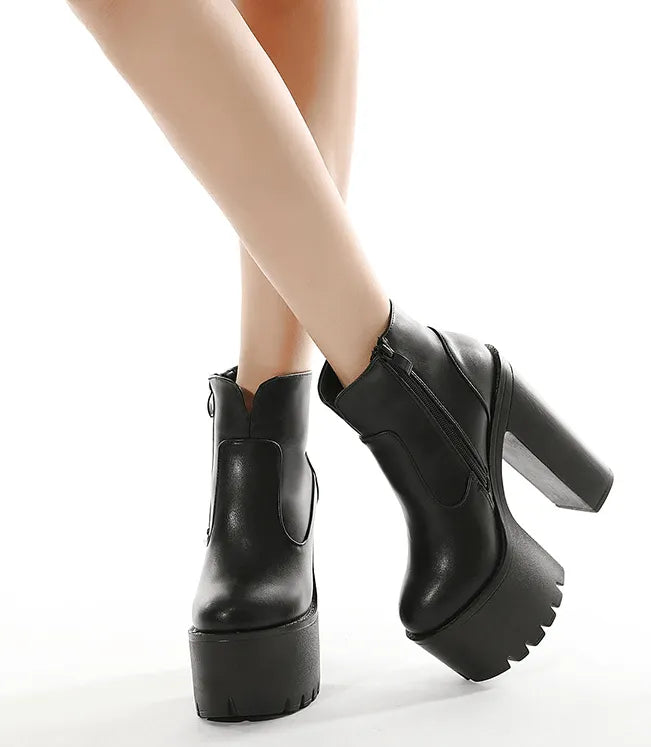 High Heel Platform Boots