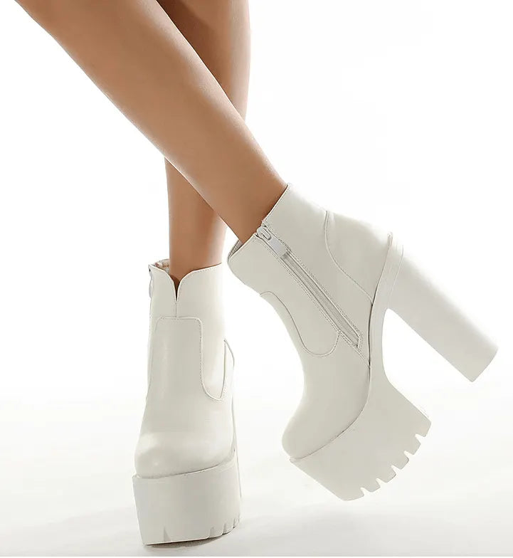 High Heel Platform Boots
