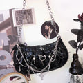 Patent Leather Dumpling Pleated Versatile Bag