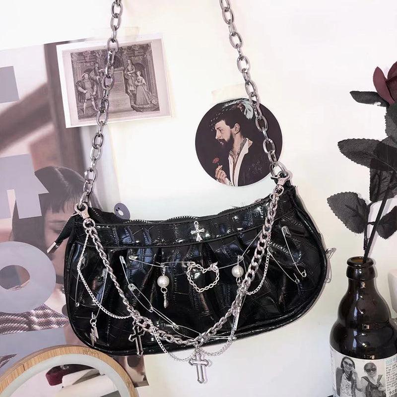 Patent Leather Dumpling Pleated Versatile Bag