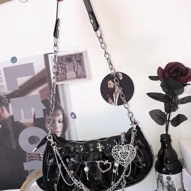 Patent Leather Dumpling Pleated Versatile Bag