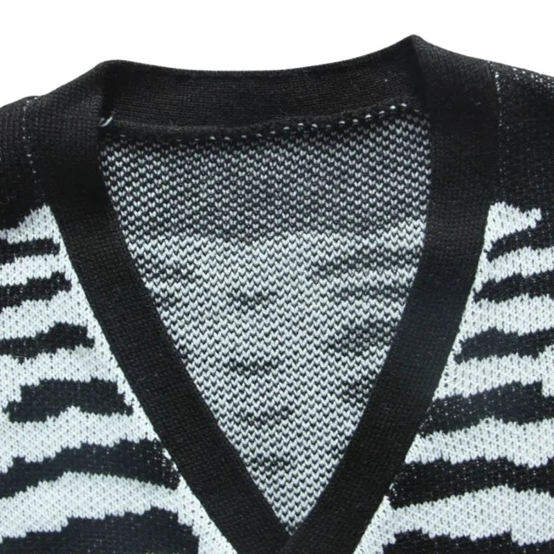 Grunge Skeleton Knitted Cardigan