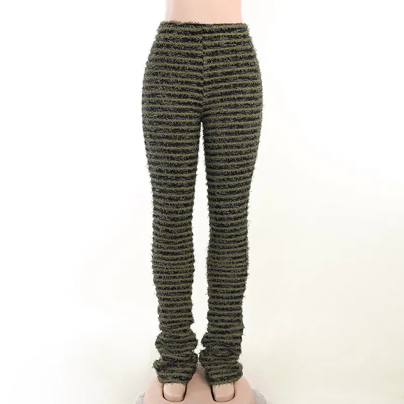 Long High-waisted Stripes Pants