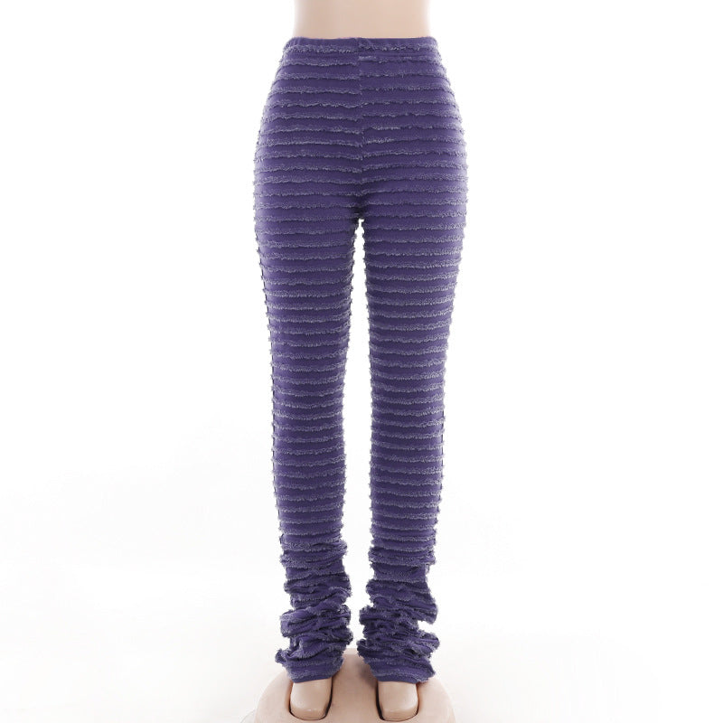 Long High-waisted Stripes Pants