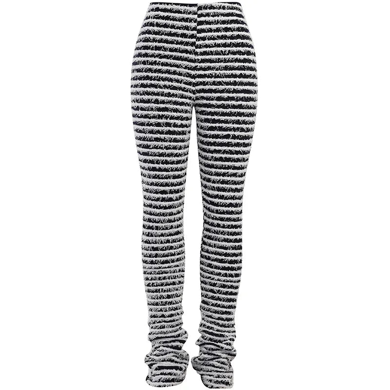 Long High-waisted Stripes Pants