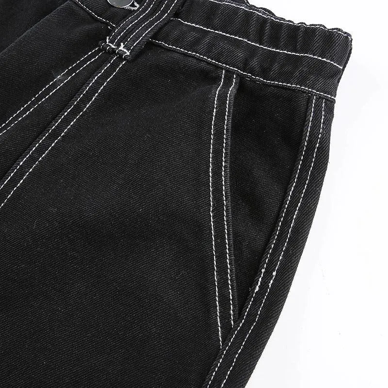 Gothic High Waist Loose Straight Pants