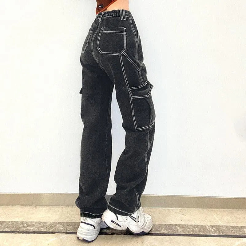 Gothic High Waist Loose Straight Pants