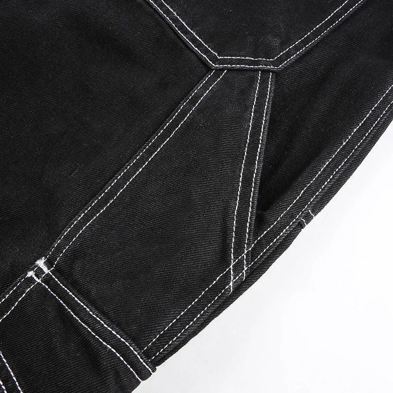 Gothic High Waist Loose Straight Pants