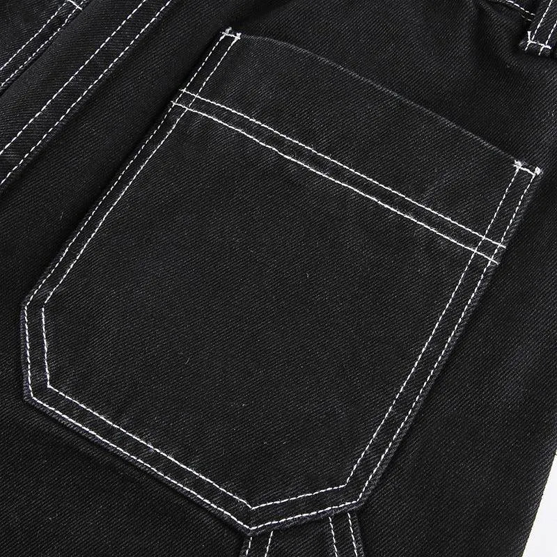 Gothic High Waist Loose Straight Pants