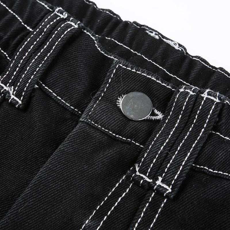 Gothic High Waist Loose Straight Pants