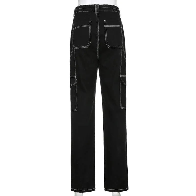 Gothic High Waist Loose Straight Pants