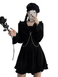 Punk Long Sleeve Black Dress
