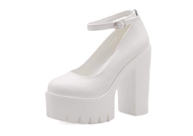 Gothic One Word Buckle High-Heeled Shoes