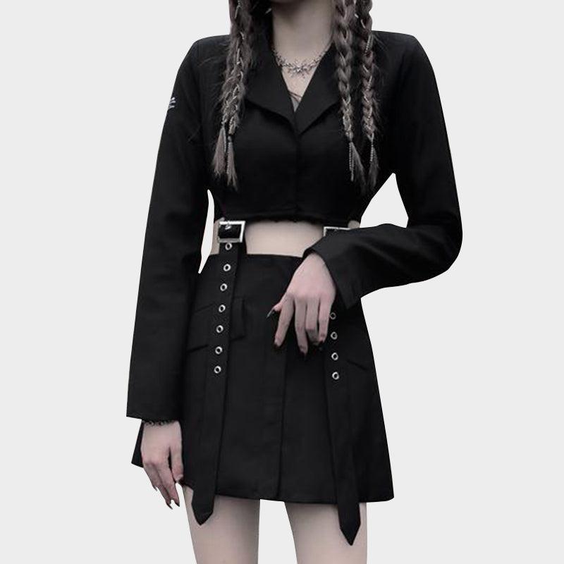 Eyelet Buckle Strap Hollow Out Dress