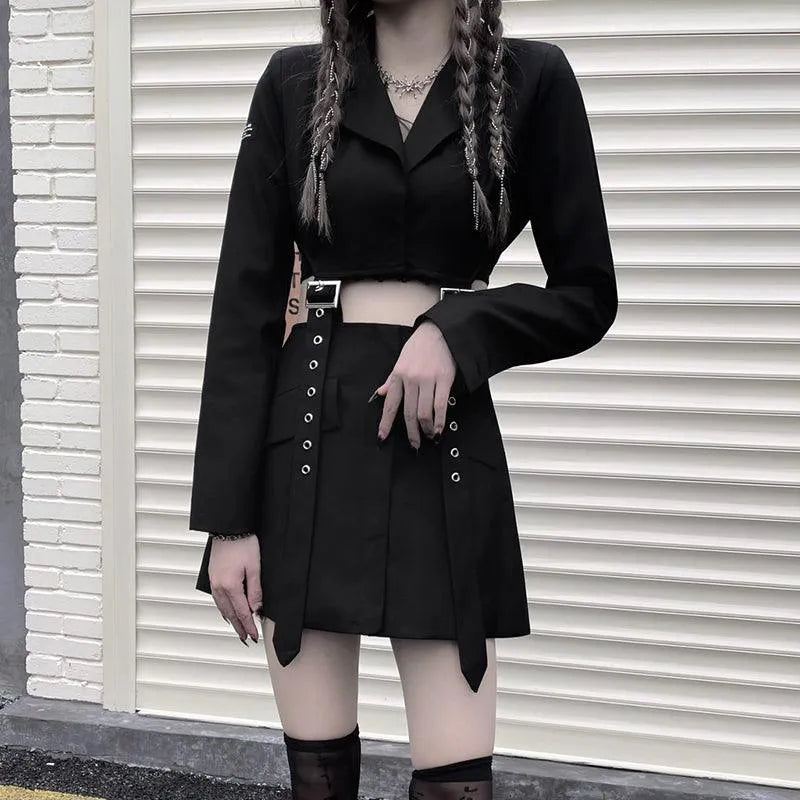 Eyelet Buckle Strap Hollow Out Dress