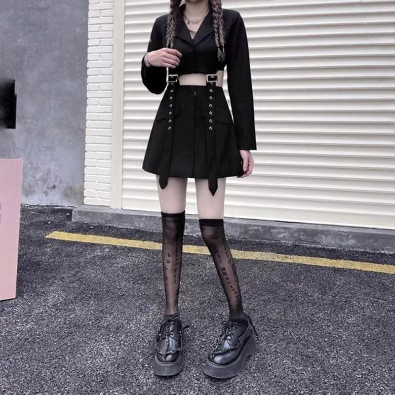 Eyelet Buckle Strap Hollow Out Dress