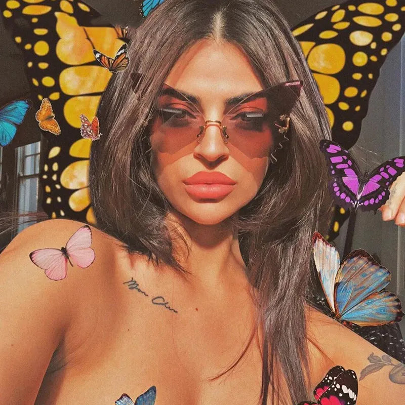 Read My Mind Butterfly Clear Sunglasses
