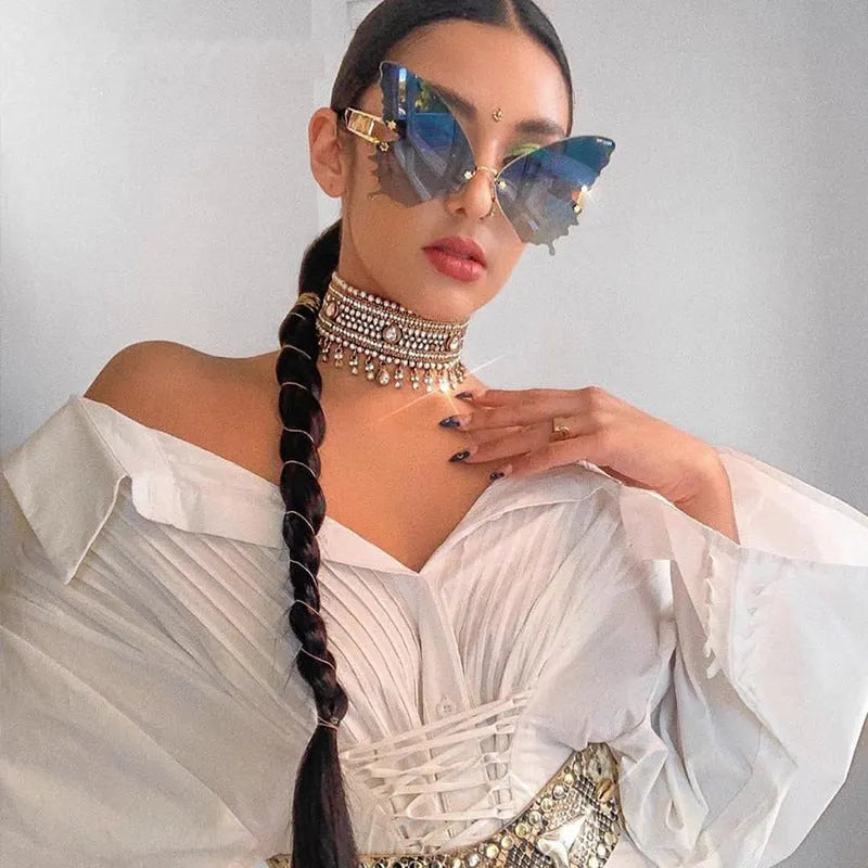 Read My Mind Butterfly Clear Sunglasses