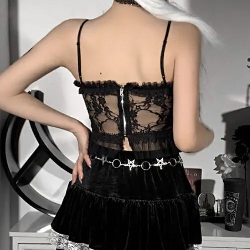 Lace Mesh Camisole Bustier Top