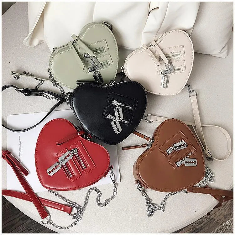 Heart Shaped  Zipper  Bag
