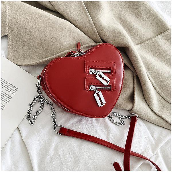 Heart Shaped  Zipper  Bag