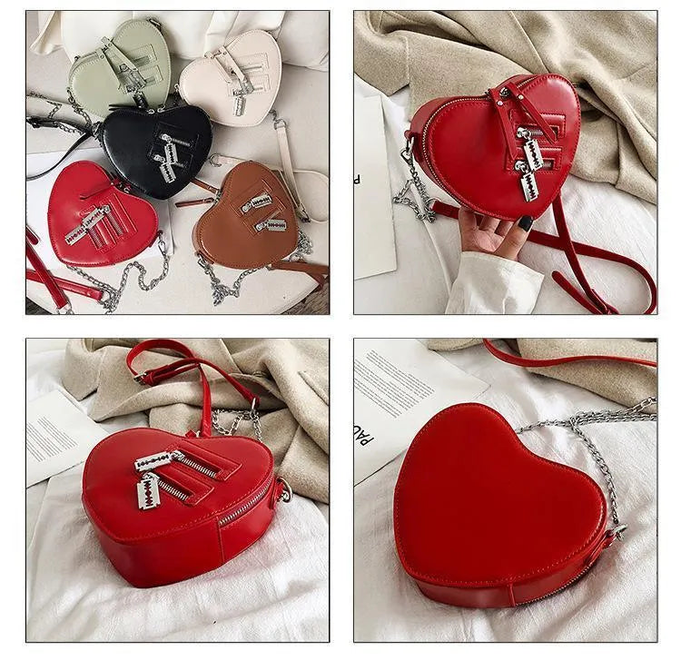Heart Shaped  Zipper  Bag